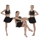 Black Diamante Skort Set