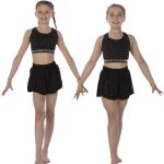 Black Diamante Floaty Shorts Set